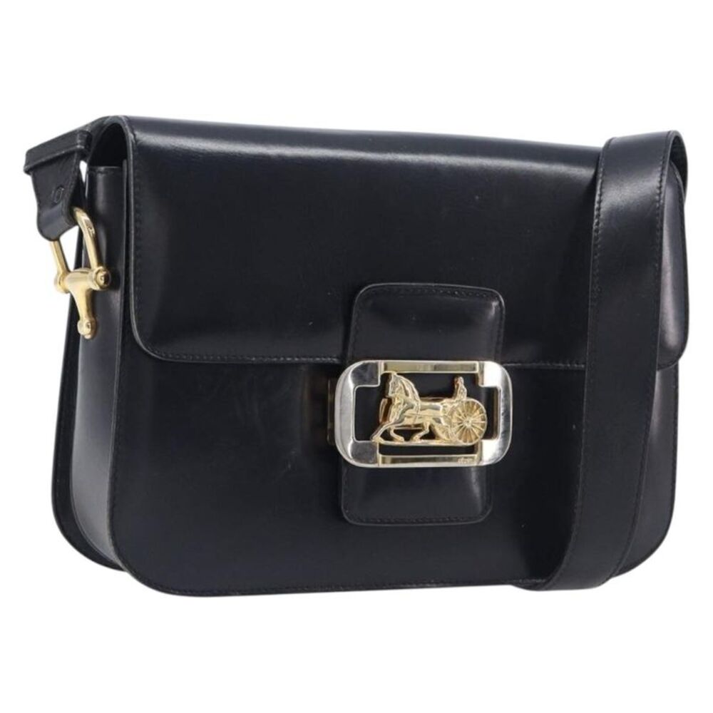 Celine Horse Carriage Leather Black Leather Shoulder Bag Bag